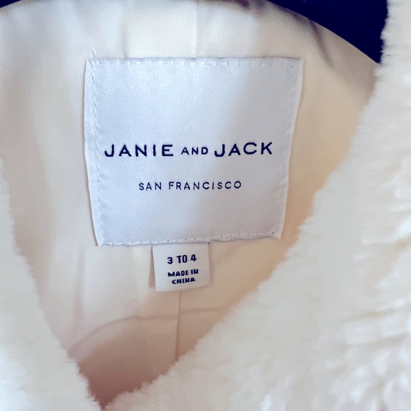 Janie and Jack faux fur white coat - Picture 4 of 4
